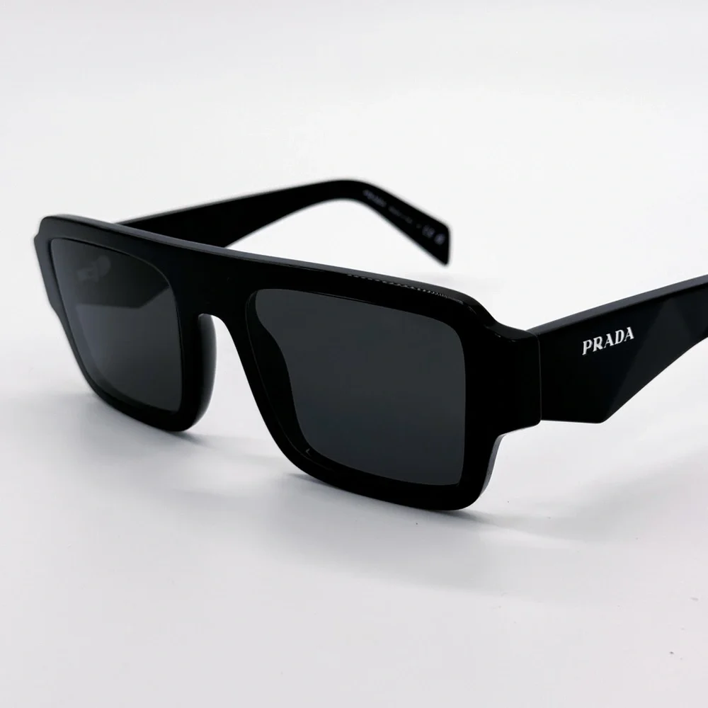 NEW PRADA SPR A05 16K08Z SQUARE BLACK PRA05S 16K08Z UNISEX PRADA SUNGLASSES - Picture 7 of 13